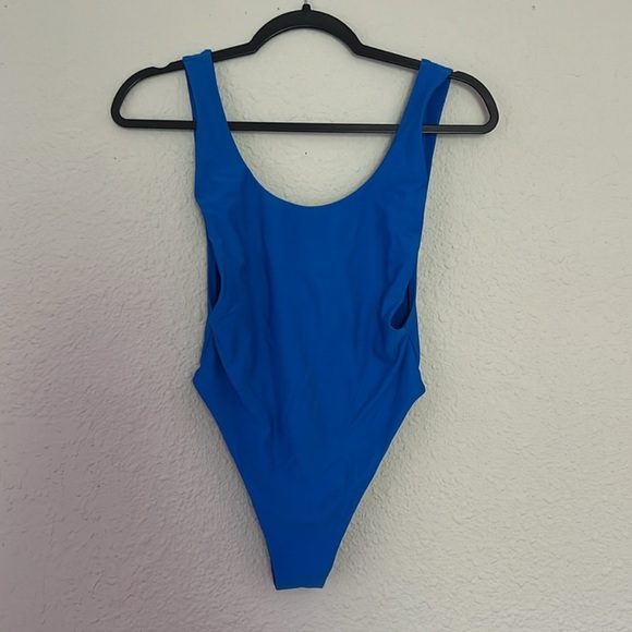 Aerie ROYAL BLUE One-Piece Swimsuit Pluge Sides + Scoop Neck - Picture 6 of 6